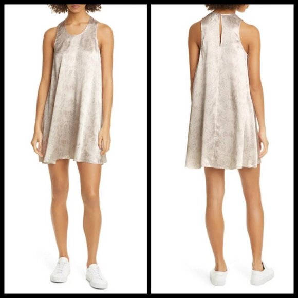 💕ATM ANTHONY THOMAS MELILLO💕 Pale Pink Snake Print Silk Mini Dress Small S - Picture 3 of 14